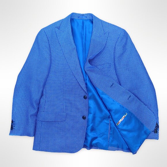 Vitale Barberis Canonico Blue Wool Sport Coat Blazer Men's Size 36 Made In Italy - Picture 2 of 12